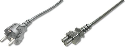 Güç Kablosu, Schuko Erkek - C5 Dişi, 1.8 metre, H05VV-F3G 0.75qmm, 250V/10A, siyah renk
