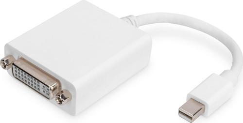 Mini DisplayPort (DP) &lt;-&gt; DVI-I Adaptörü, Kablolu, mini DP Erkek &lt;-&gt;- DVI-I (24+5) Dişi,