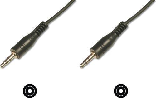 Stereo Ses Kablosu, 3.5 mm erkek - 3,5 mm erkek, 2.50 metre, CCS, 2x0.10/10 zırhlı, siyah renk