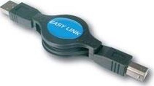 USB 1.1 Makaralı Kablo, USB-A erkek/USB-B erkek, 1.20 metre