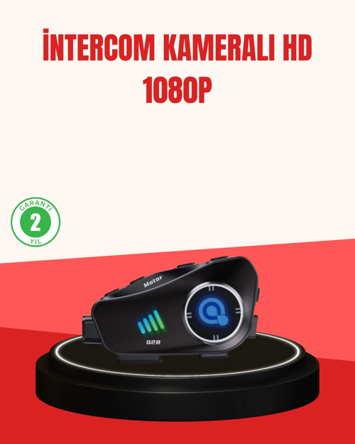Q28 Kameralı Motosiklet Kask Kulaklık Bluetooth 5.3 Su Geçirmez 1080P HD