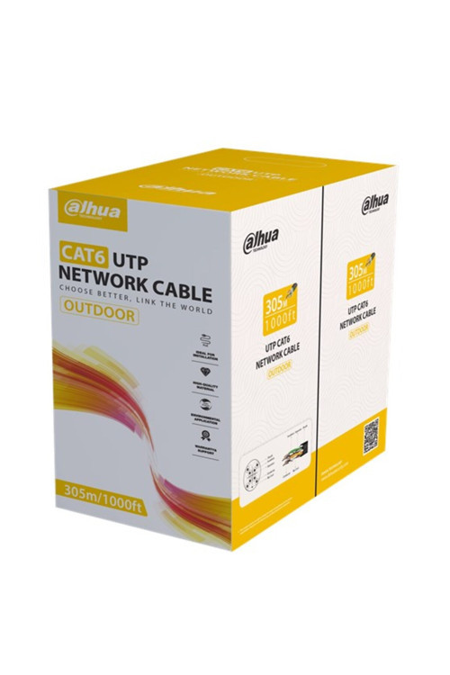 Cat6 UTP Outdoor Data Kablo Saf Bakır (305m)