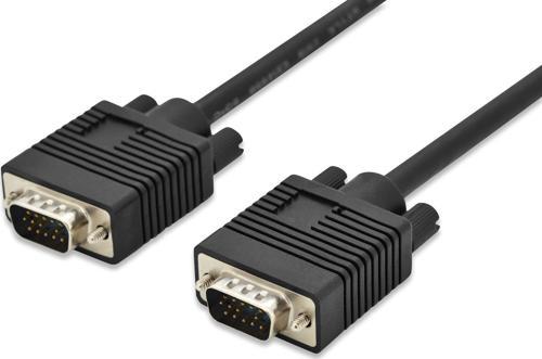 VGA Monitör Kablosu, DSUB 15 erkek &lt;=&gt; DSUB 15 erkek, 3 metre, CU, 3Coax/7C, AWG 28, 2x ferrit
