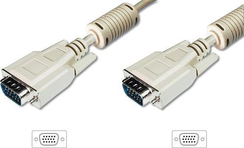 VGA Monitör Kablosu, DSUB 15 erkek &lt;=&gt; DSUB 15 erkek, 3 metre, CU, 3Coax/7C, AWG28, 2x ferrite