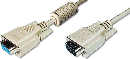 VGA Monitör Uzatma Kablosu, DSUB 15 erkek &lt;=&gt; DSUB 15 dişi, 3CF7C, AWG 28/30, 1.8 metre, bej r