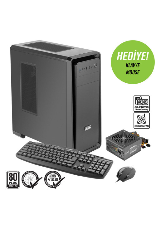 Pars Evo Skd 1X120MM 1x3.2 2x2.0 USB Bilgisayar Kasası (300W 80+ Standart Sertifikalı UPS)