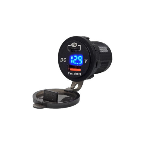 Pano Tip Voltmetreli 2'li Usb 3.0 + Type-C ButonluIC-266D-6