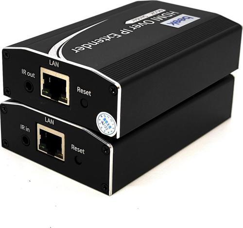 IP HDMI Sinyal Uzatma Cihazı, Alıcı (Receiver) ve Verici (Transmitter) Birim dahil, 200 metre,