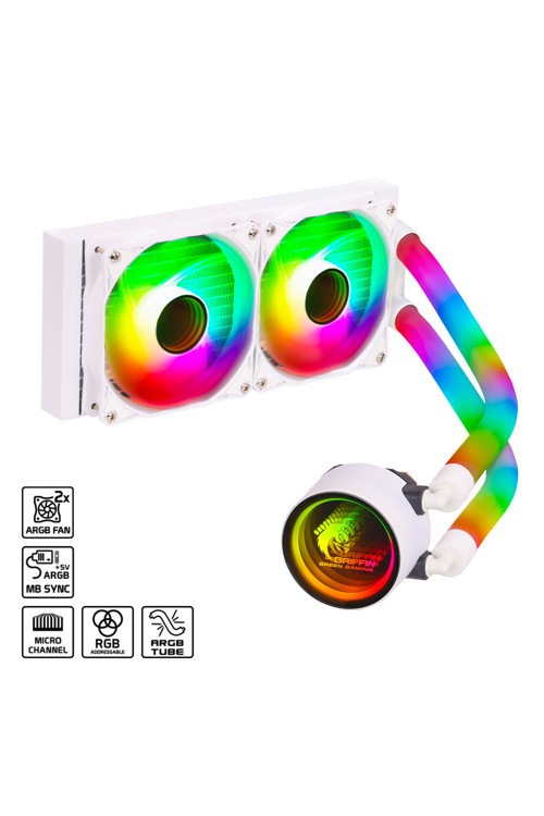 GLACIER 240 STREAM-ARGB Sıvı Soğutucu Beyaz 240MM AIO Sıvı Soğutma
