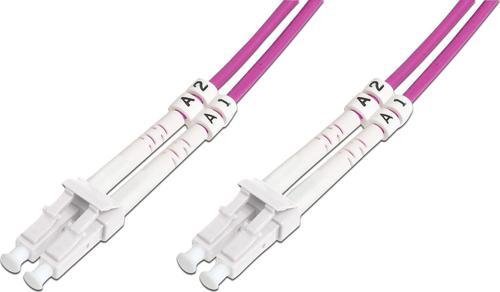 LC-LC Fiber Optik Patch Kablo, Multimode OM 4 50/125 Duplex, 3.0mm, LSZH, 2 metre