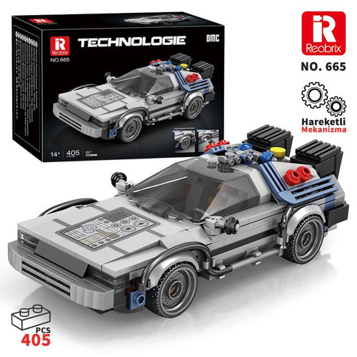 Technic 665 Geleceğe Dönüş DeLorean DMC (Back To the Future) Yaratıcı Yapı Blok Seti Building Blocks - 405 Parça