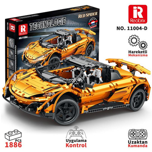 Technic 11004-D 1/10 McLaren 675LT Spider Araba Kumanda&Motorlu Yaratıcı Yapı Blok Seti Building Blocks - 1886 P