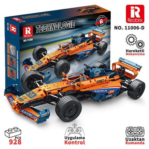 Technic 11006-D McLaren Formula F1 Araba Kumanda&Motor Yaratıcı Yapı Blok Seti Building Blocks - 928 Parça