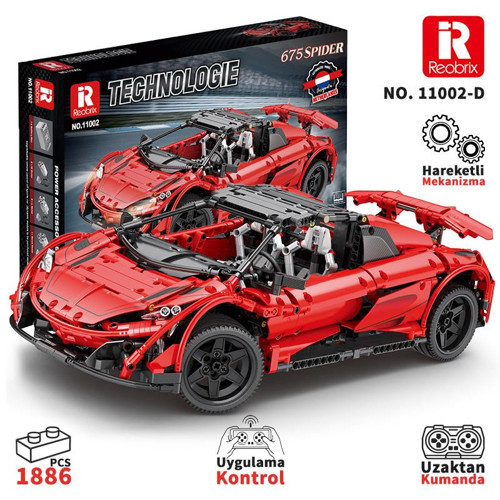 Technic 11002-D 1/10 McLaren 675LT Spider Araba Kumanda&Motorlu Yaratıcı Yapı Blok Seti Building Blocks - 1886 P