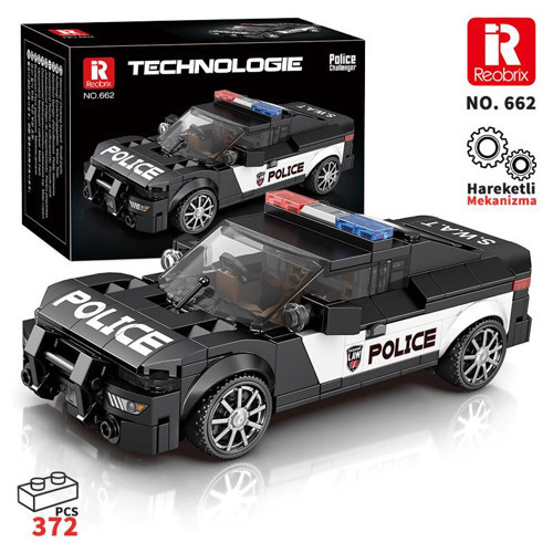 Technic 662 Dodge Challenger Polis Arabası Yaratıcı Yapı Blok Seti Building Blocks (Ram Police Car) - 372 Parça