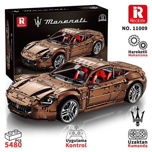 11009 Lisanslı 1/8 Maserati GranTurismo Kumanda ve Motorlu Yaratıcı Yapı Blok Seti Building Blocks - 5480 Parça