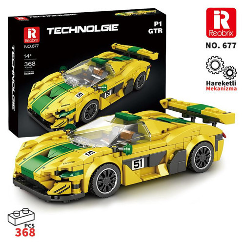 Technic 677 McLaren P1 GTR Spor Araba Yaratıcı Yapı Blok Seti Building Blocks - 351 Parça