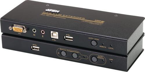 VGA Cat 5 KVM (Keyboard/Video Monitor/Mouse) Mesafe Uzatma Cihazı, Ses (hoparlör ve mikrofon) bağlan
