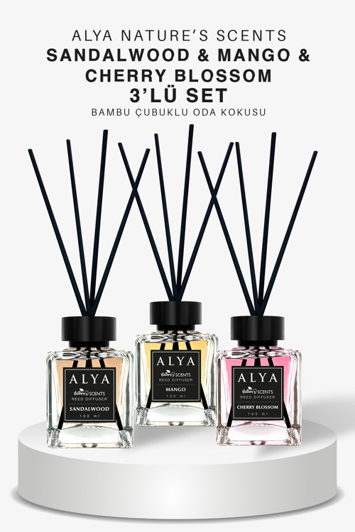 Nature'S Scents Bambu Çubuklu Oda Kokusu Cherry Blossom & Sandalwood & Mango 100 Ml X 3 Adet