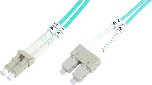 LC-SC Fiber Optik Patch Kablo, Multimode OM 3 50/125 Duplex, 3.0mm, LSZH, 20 metre