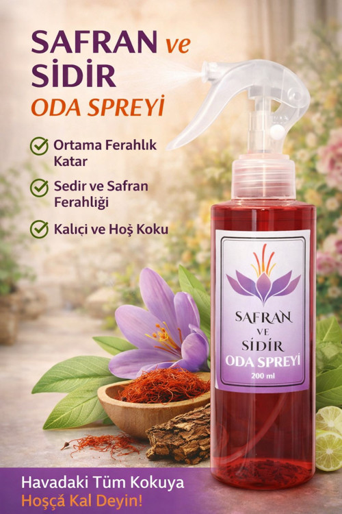 Doğal Safran&Sidr Oda Spreyi Oto Kokusu Oda Kokusu