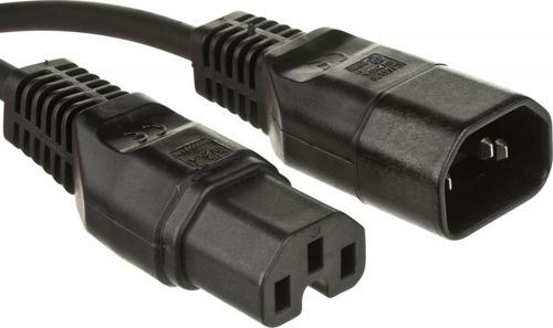 C14-C15 Güç Kablosu, 2.5 metre, H05VV-F 3*0.75mm2, siyah renk C14-C15 Power Cable