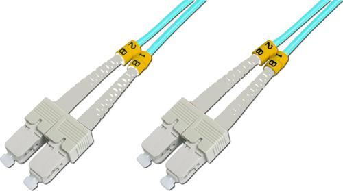 SC - SC Fiber Optik Patch Kablo, Multimode OM 3 50/125 Duplex, 3.0mm, LSZH, 15 metre