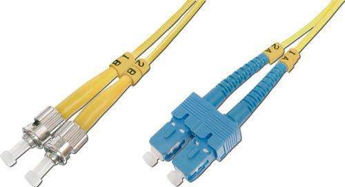 ST-SC Fiber Optik Patch Kablo, 9/125 µ, Singlemode, 3.0mm, Duplex, OS2, LSZH, 1 metre