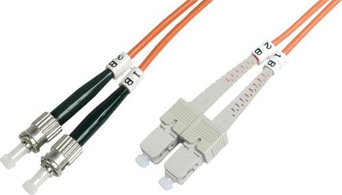 ST-SC Fiber Optik Patch Kablo, Multimode OM 1 62.5/125 Duplex, 3.0mm, LSZH, 1 metre