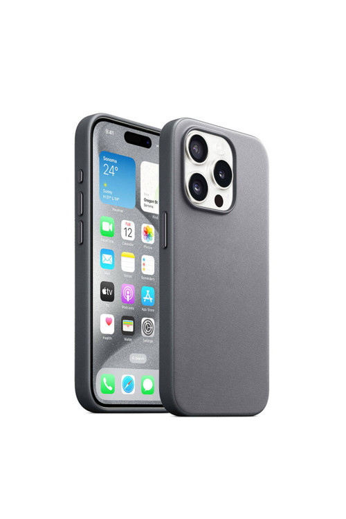 iPhone 15 Pro Kılıf Cep Telefonu için Uyumlu Kapak M-safe Şarj Özellikli Mikro Fiber Optimal Kapak