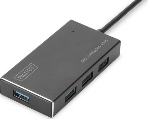 4 Port USB 3.0 Hub, 5V/2A güç adaptörü dahil, alüminyum