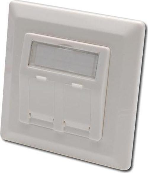 Keystone Jack Takmak İçin 2’li Priz (50/50 mm) Çerçevesi (80/80 mm), tozdan korumak amacıyla