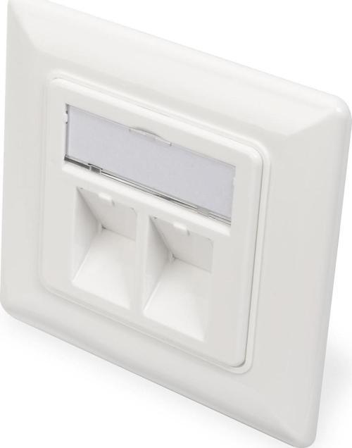 Keystone Jack Takmak İçin 2’li Priz (50/50 mm) Çerçevesi (80/80 mm), tozdan korumak amacıyla