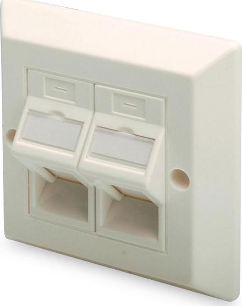 Keystone Jack Takmak İçin 2’li Priz (50/50 mm) Çerçevesi (86/86 mm), tozdan korumak amacıyla