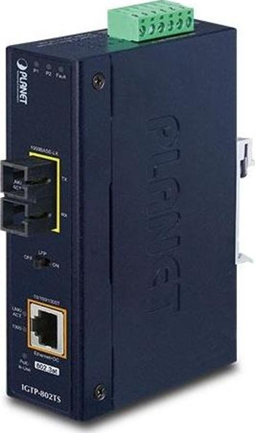 Endüstriyel Media Converter&lt;br&gt;1000BASE-LX (SC,SM) &lt;-&gt; 10/100/1000BASE-T 802.3at PoE+&lt