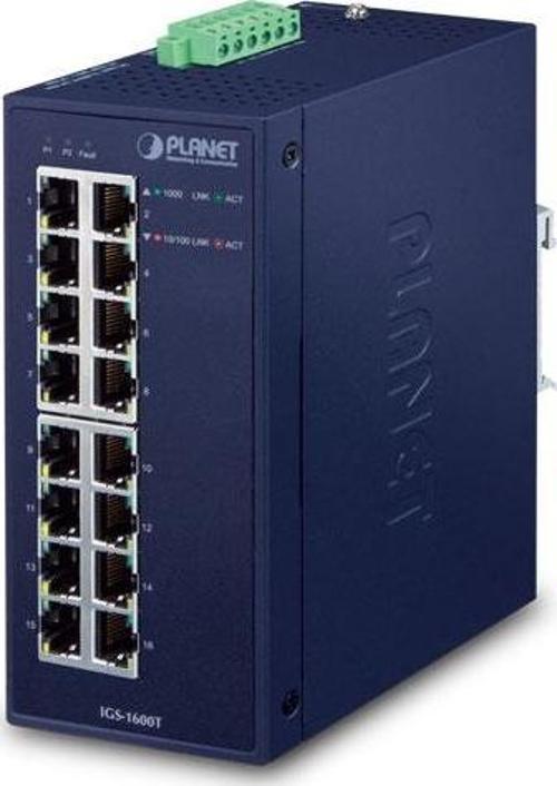 Endüstriyel Tip Yönetilemeyen Switch (Industrial Unmanaged Ethernet Switch)&lt;br&gt;16-Port 10/100/