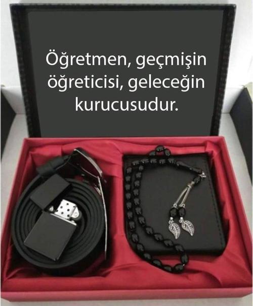 Öğretmenler Günü Hediye Cüzdan, Kemer, Tespih, Çakmak