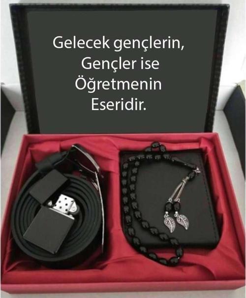 Öğretmenler Günü Hediye Cüzdan, Kemer, Tespih, Çakmak Seti DG22
