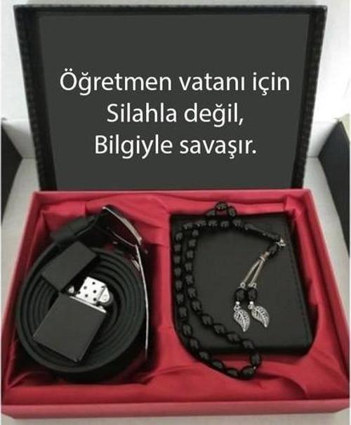 Öğretmenler Günü Hediye Cüzdan, Kemer, Tespih, Çakmak Seti DG23