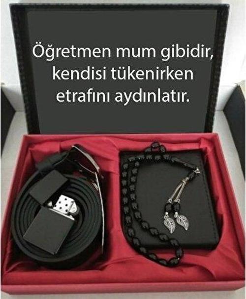 Öğretmenler Günü Hediye Cüzdan, Kemer, Tespih, Çakmak Seti DG25