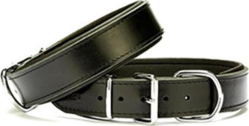 Çift Kat Deri Güçlü Sade Boyun Tasma Siyah 5x55-65 Cm