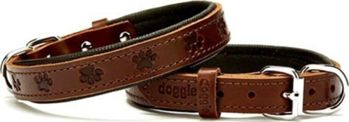 Kahverengi Comfort Deri Pati Desenli Köpek Boyun Tasması Medium 2x35-40 cm