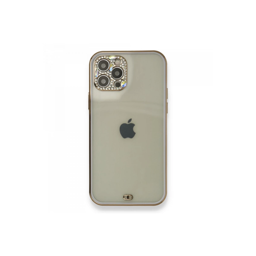 İphone 12 Pro Kılıf Liva Taşlı Silikon - Mor