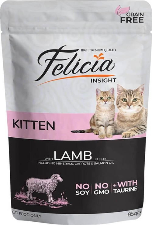 Pouch Kuzu Etli Yavru Kedi Maması 85gr