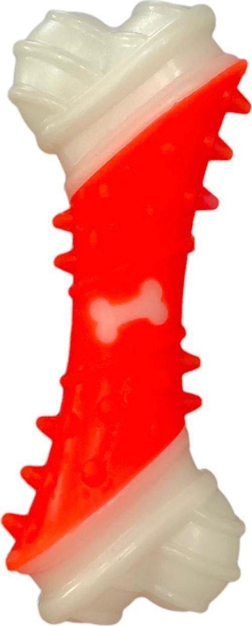 Kemik Desenli Dental Kaval Kemik Köpek Oyuncağı 11cm Turuncu