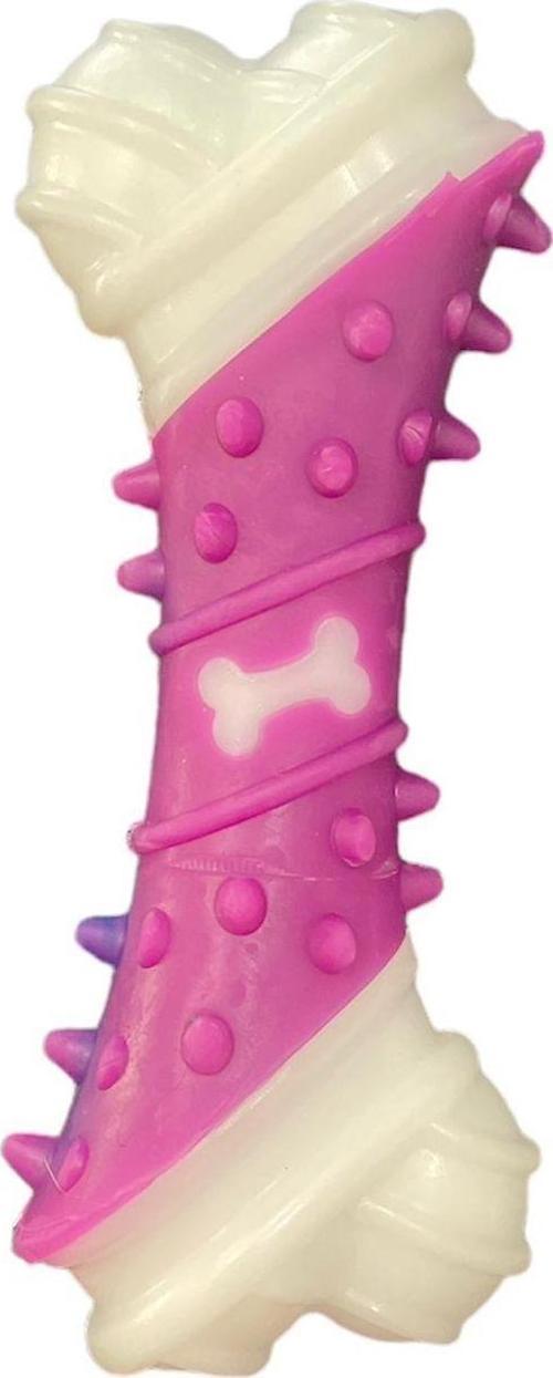 Kemik Desenli Dental Kaval Kemik Köpek Oyuncağı 17cm Mor