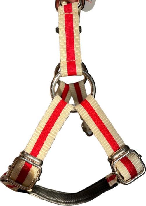 Kırmızı-Beyaz 3 Parça Göğüs Tasması Seti 2 Cm M Beden