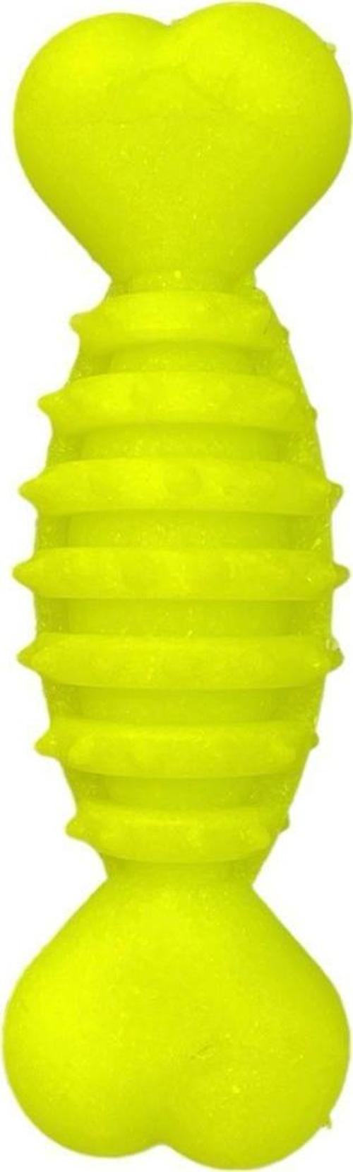 Plastik Halter Dikenli Kemik Köpek Oyuncağı 12cm Sarı