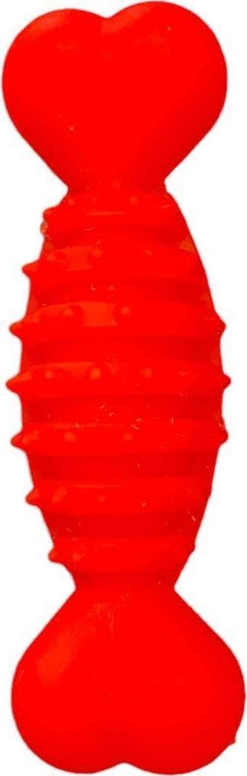 Plastik Halter Dikenli Kemik Köpek Oyuncağı 12cm Turuncu