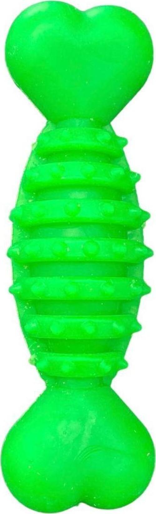 Plastik Halter Dikenli Kemik Köpek Oyuncağı 12cm Yeşil